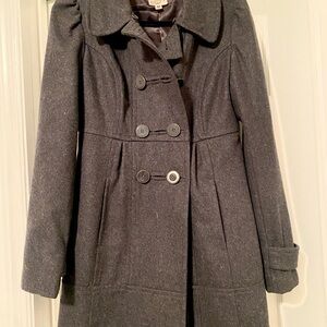 Tulle Gray Double-Breasted Women's Coat